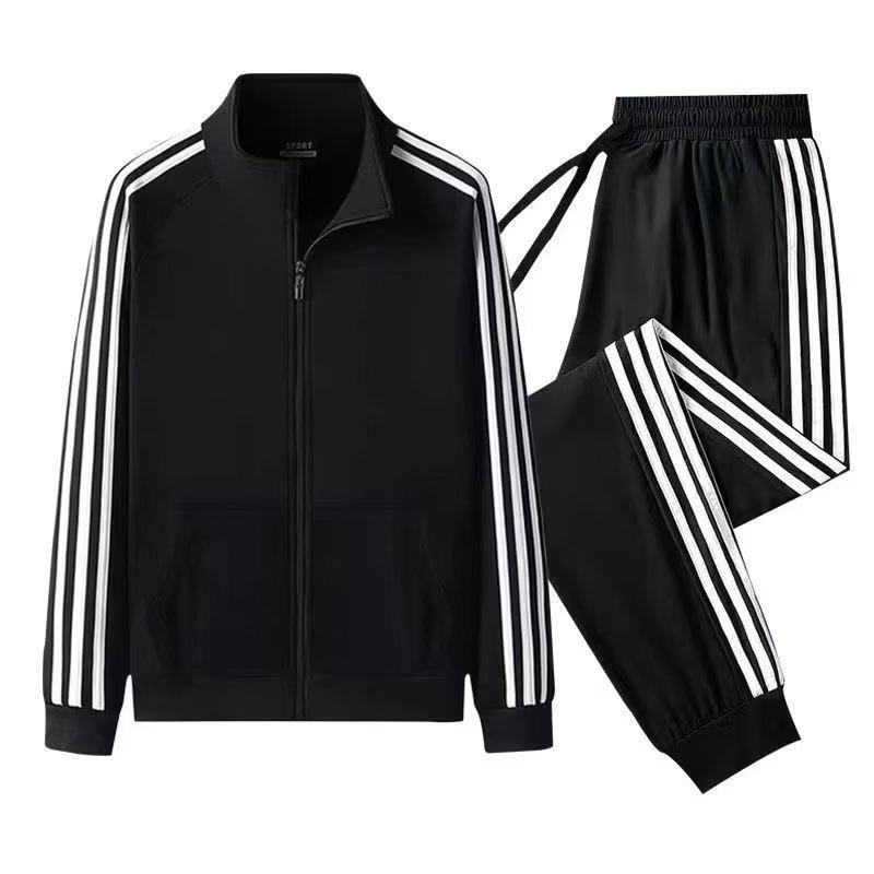 Unisex Gestreiftes Sweatshirt-Set für Herren- und Damen-Frühlings- und Herbstsport