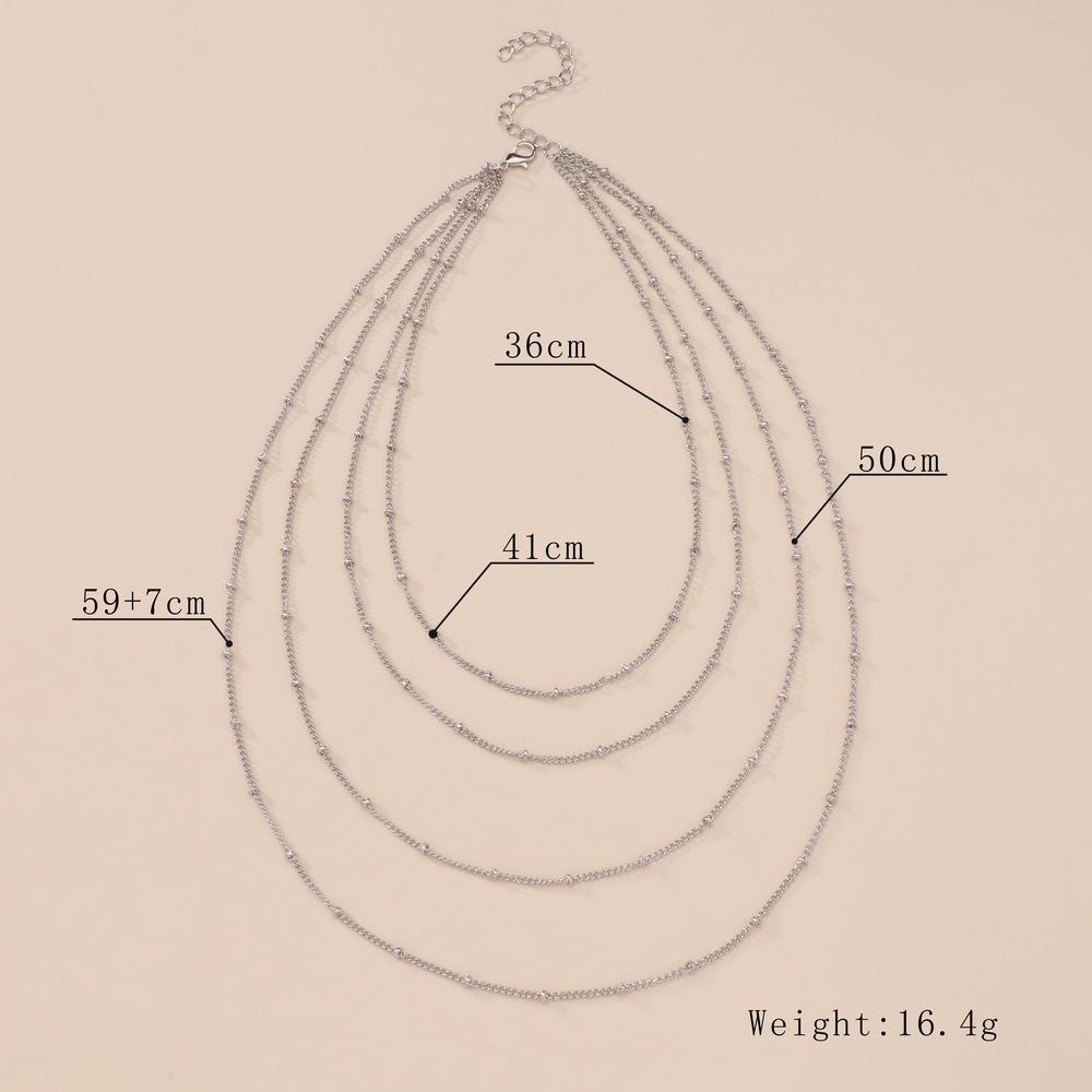 Personalized multi-layer chain mixed bead necklace, women wear multi-layer long necklaces