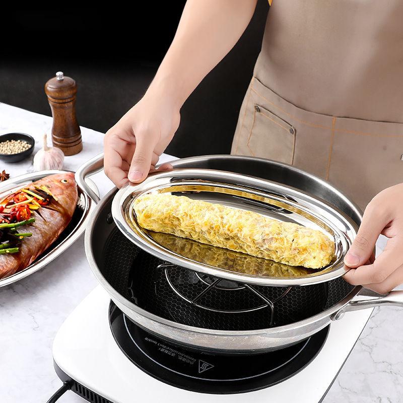 Talíř Servírovací Ocel Nerezový Podnos Talíře Podnos Oválný Talíř na Ryby Večeře Kovový Dezert Jídlo Sushi Svačina Paření Ovoce Podnosy