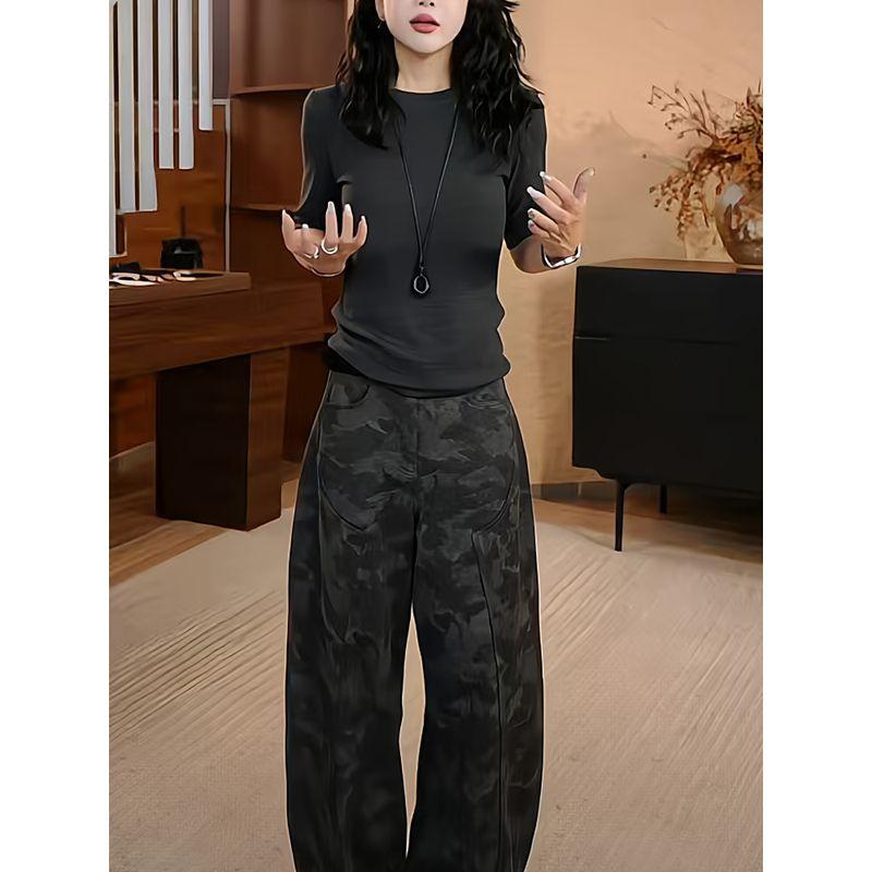 High-End Gray Five-Quarter Sleeve Base T-Shirt for Women, 2026 Spring New Style, Simple Korean Version, Slim-Fit Inner Top, Trendy