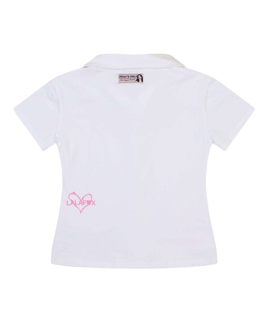 LALAFOX Flirt Collar T-Shirt White Bs2Ch020