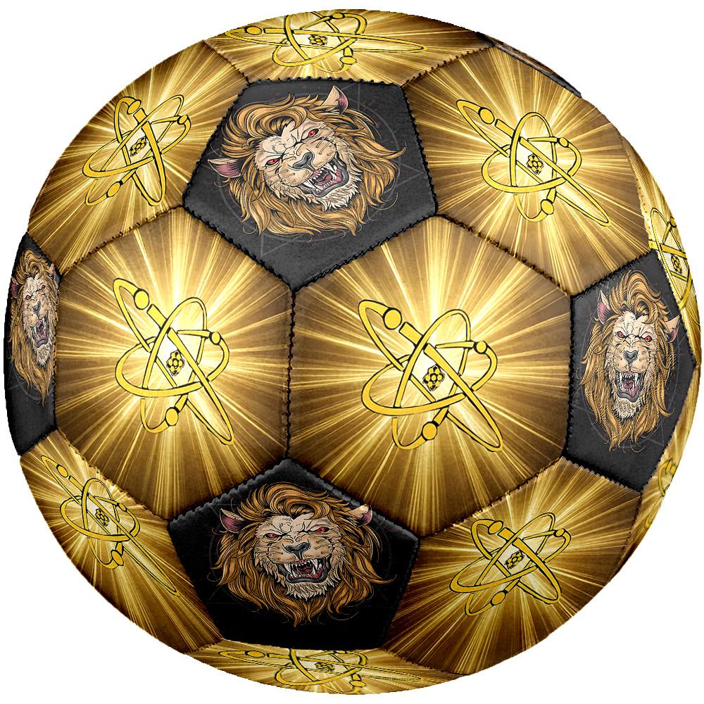1 Stück Atomsymbol Brüllender Löwe Kraft Fußball Größe 5 Fußball Maschinengenäht Indoor/Outdoor Universeller Fußball Überraschungssammlung n93