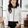 Spring 2026 Elegant Color Block Chiffon Women's Long Sleeve Shirt - Slightly Mature and Versatile Design.