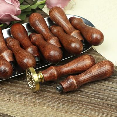 6-1 Stück Rosenholz Lackgriff Massivholz Hochzeitseinladung Wachssiegel Stempel Umschlag Bastelbedarf für Feiertagsparty