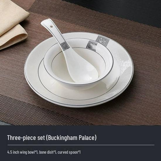 Luxury Ceramic Tableware Set - 4-Piece High-End Bowls, Plates & Dishes for Hotels & Restaurants