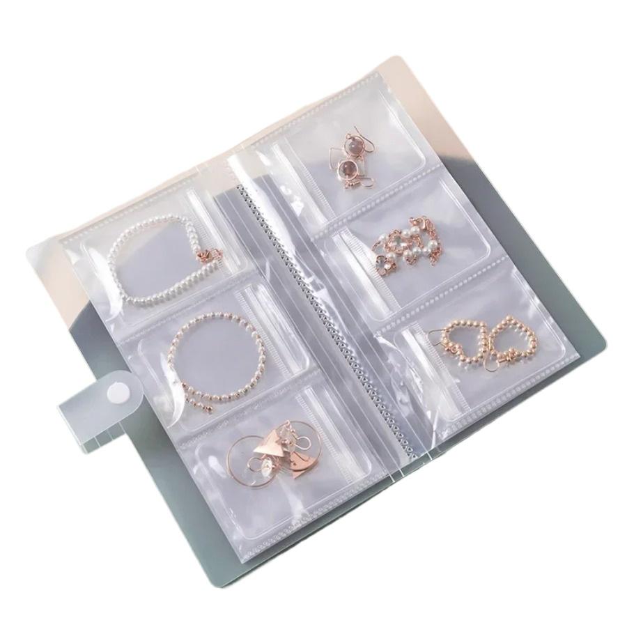 Transparent Jewelry Storage Albums Desktop Drawer Organizer Fashion Necklace Bracelet Ring Dustproof Storage Bag Anti-oxidation