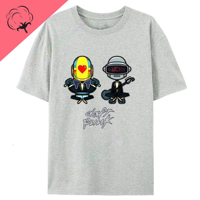 T-Shirts Daft Punk Grafik-T-Shirts Beliebte Mode Musikliebhaber Geschenk Punk Band Baumwolle Kurzarm Druck Unisex Kleidung