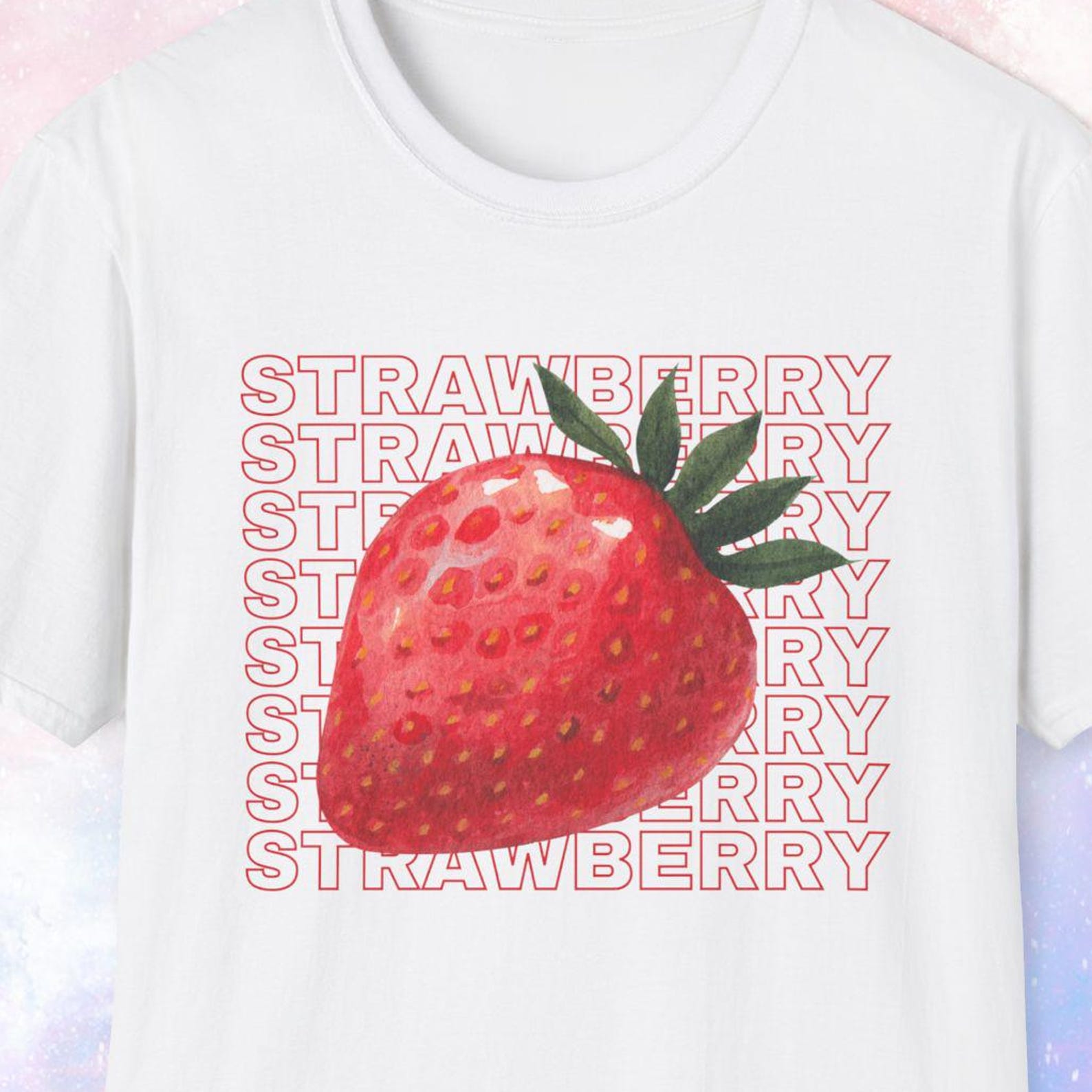 Strawberry Shirt, Strawberry Gift, Strawberry Lover Gift, Retro Shirt, Retro Fruit Design, Fruit Print, Strawberry Watercolor Graphic S