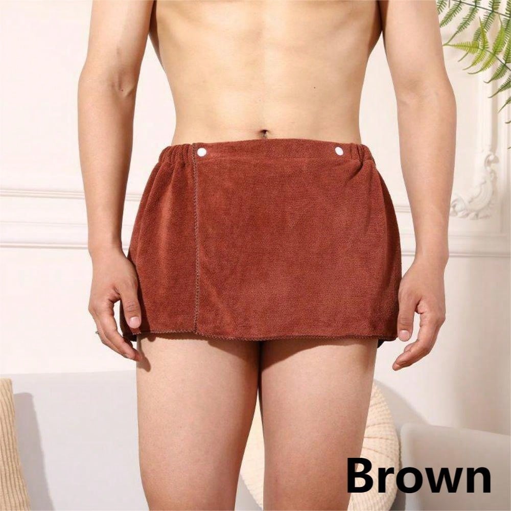 

Men Soft Wearable Bath Towel with Pocket Bathrobes Shower Wrap Sauna Gym Swimming Holiday Spa Bath Beach Towel Toalla De Playa коричневий