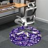 1pc Purple Floral Print Chair Carpet for Office, Round Non Slip Durable Large Size Office Carpet, Suitable for Office