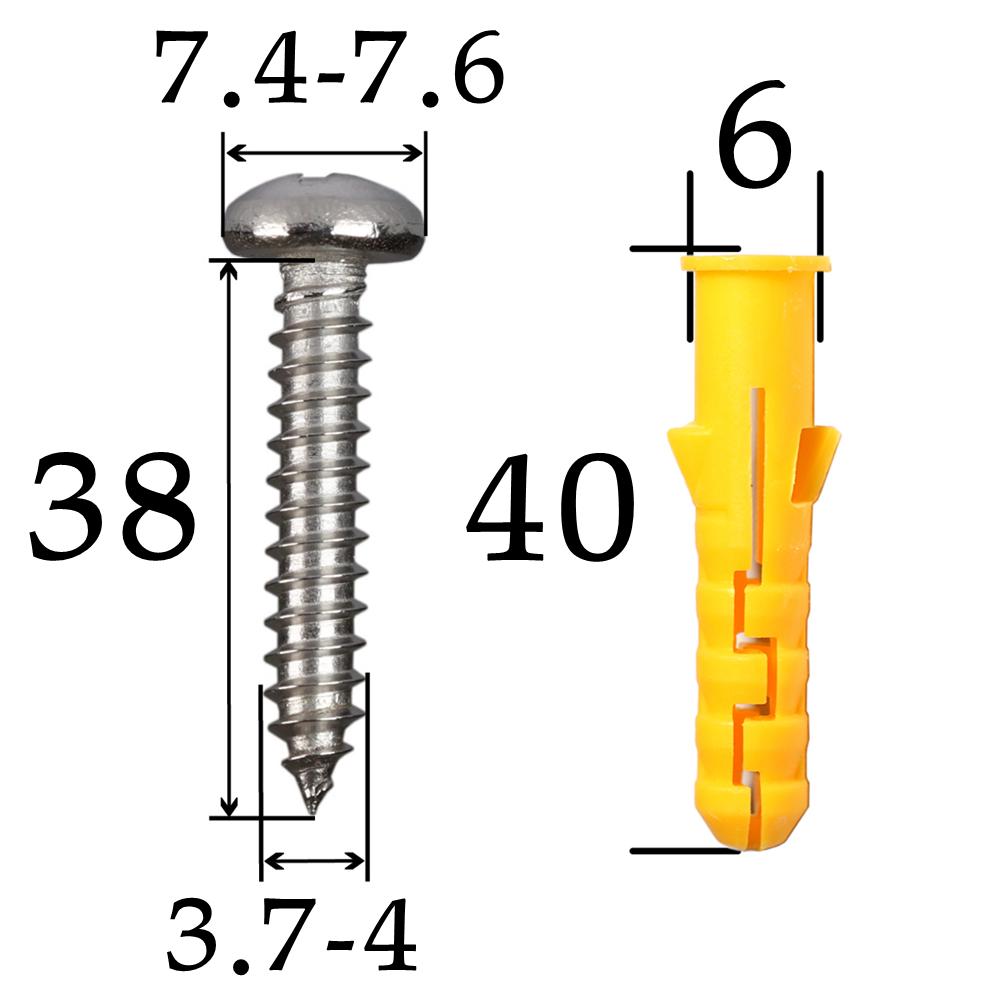 

304 Stainless Steel Round Head Self-Tapping Screws with Expansion Plugs for Cabinets, Mirrors, and Curtains