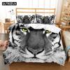 Animal White Tiger Bedding Set Scenery Comforter 3D Print Luxury Duvet Cover Set Home Textile Decor Full Queen King Single Size