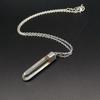 Natural White Crystal Pendant Necklace Silver Plated Natural Stone Crystal Necklace N802