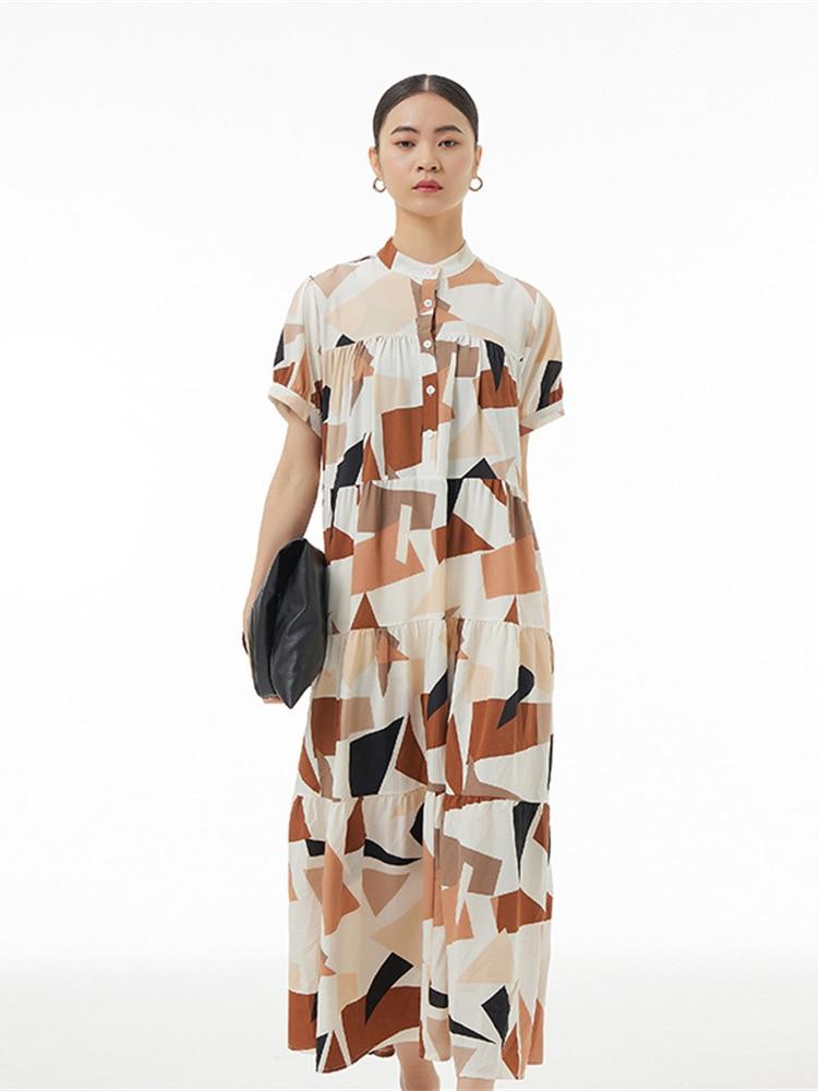 XITAO Print Fashion New Women Goddess Fan Casual Loose Dress WLD11698