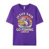 Dad Jesus Christ Said Go Fishing Bass Christian Funny Graphic T Shirts 100 Cotton Meme Tshirt Tshirts