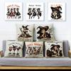 Vintage Witch Pillow 45X45Cm Cocktail Theme Design Cotton Linen Cover Soft Decor Cushion Sofa Bed Chair Home Festive Use