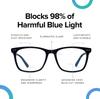 Intellilens | Zero Power Blue Cut Computer Glasses | Anti Glare, Lightweight & Blocks Harmful Rays | UV Protection Specs | For Men & Women | Blue