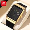 OPK 8194 Men's Quartz Watches Minimalist Square Dial Fashion Casual Silicone Strap Waterproof Man Watch Auto Date Hand Clock