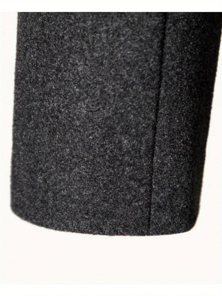 2025 Men's Wool Trench Coat - British Classic, Business Casual, Available in European and American Sizes, Elegant Long Over-the-Knee Design
