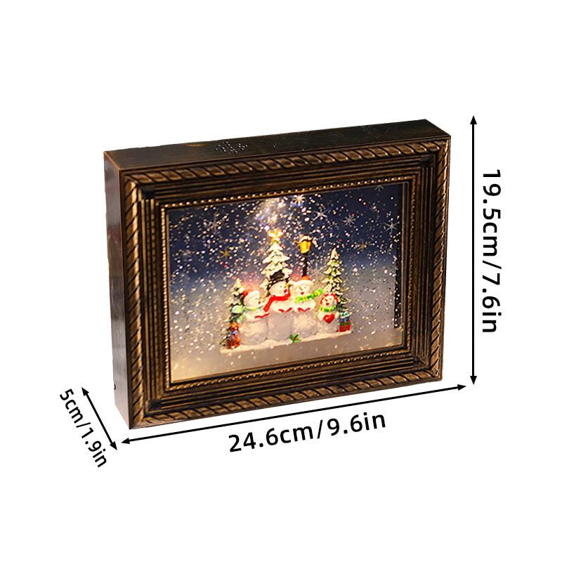 Christmas decorative photo frame, crystal luminous wind lantern, music box, high-end Christmas gift music box, snowy Christmas ornaments