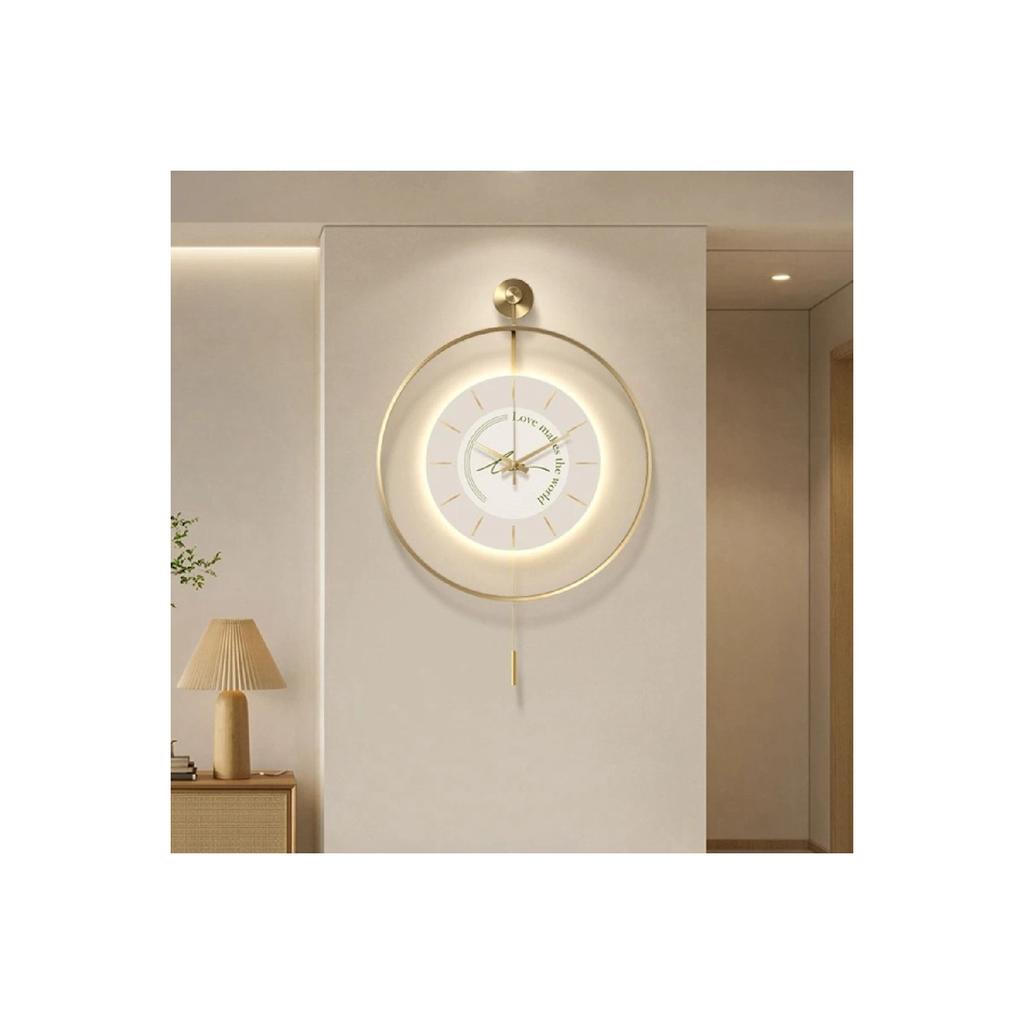 Xxl (big Size) Timelles Love Gold Led Wall Clock Series, Modern Metal Wall Clock