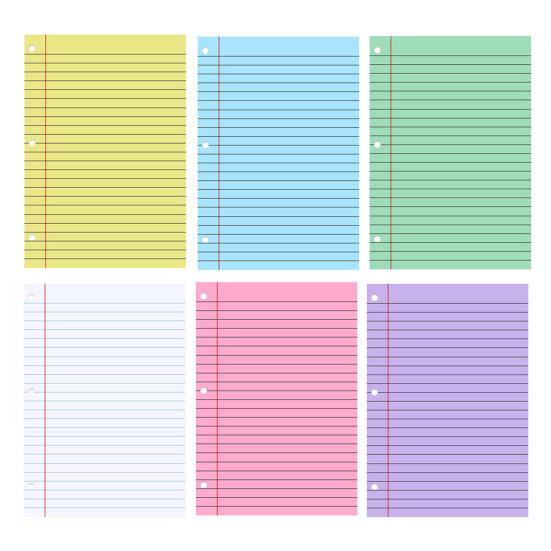 200 Sheets Loose Leaf Paper 8'' X 10.5'' College Ruled Filler Notebook Paper 3-Hole Punched Binder Lined Paper for 3 Ring Binders