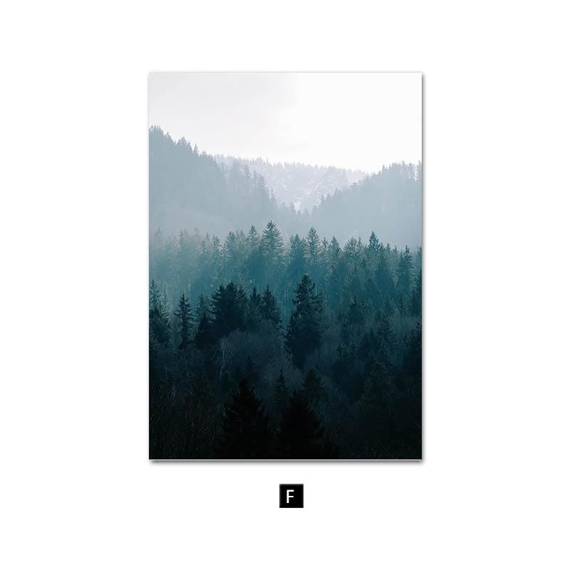 Naturlandskapsmålning Sjö Snöberg Canvas Poster Nordisk Stil Konsttryck Skog Brygga Citat Väggdekoration Bild