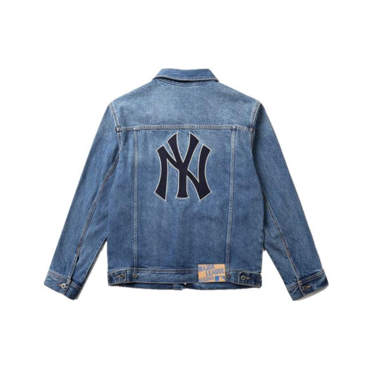 MLB New York Yankees Bedruckte Polo-Denimjacke Unisex Jacke Blau 31DKU1111-50U L gray
