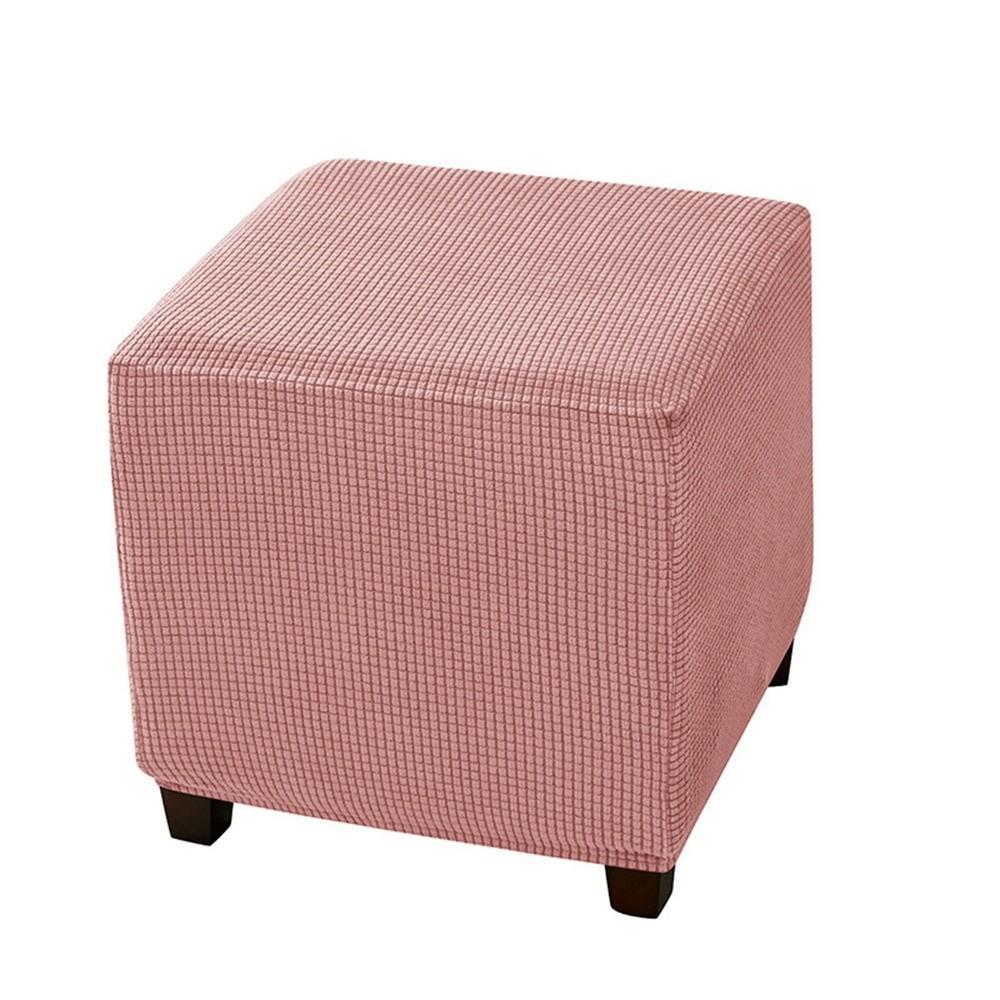 Elastic Jacquard Ottoman Cover Velvet Footrest Slipcover New Footstool Case  Home Decor