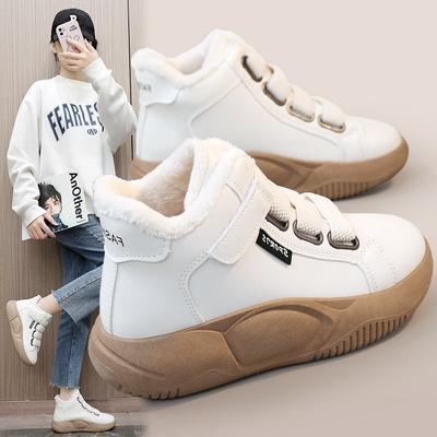Yb6012 Fleece-gefütterte klobige Sneaker Damen Winter neue koreanische warme High Top Sneakers Studenten Baumwollschuhe Boardschuhe