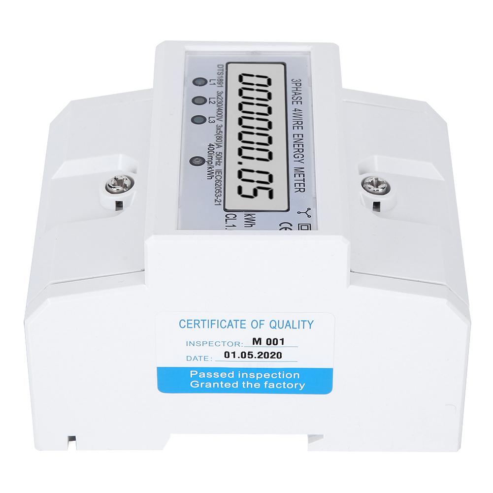 Energy Meter 3Phase 4Wire LCD Digital Display DTS1891 Smart Home Electric Measurement Device