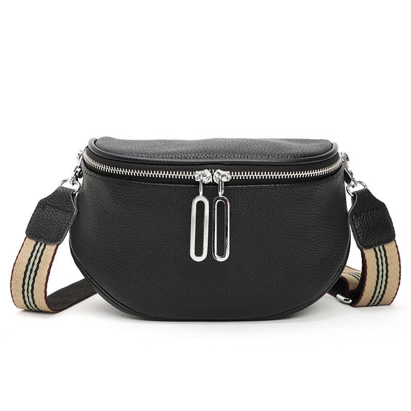 Leather Women'S Bag First Layer Cowhide Saddle Bag Women'S Bag Trendy Fashion Casual Breast Bag Shoulder Messenger Bag
