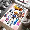 Stumble Guys Chaos Teppich für Wohnzimmer Schlafzimmer Zuhause Sofadekoration, Rutschfeste Bodenmatte für Kinder