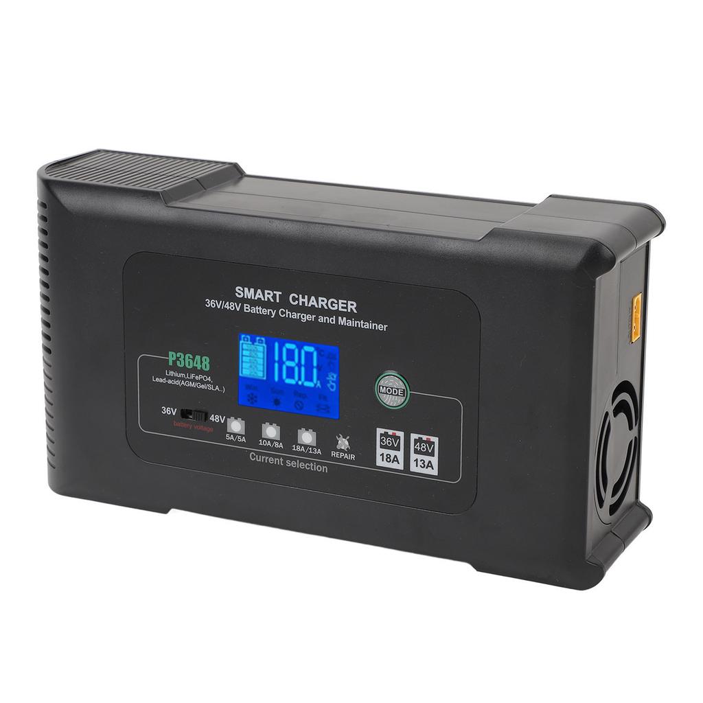 Ładowarka do akumulatorów wózka golfowego 36V18A 48V13A z ekranem LCD Ładowarka podtrzymująca do litowych do Lifep04 AGM GEL EFB MF