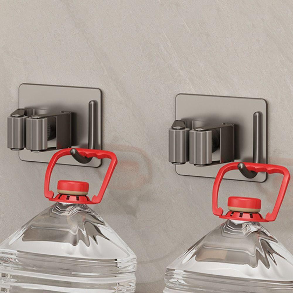 2Pcs Rust-Proof Stainless Steel Mop Holder Waterproof Mop Storage Clamp  Kitchen