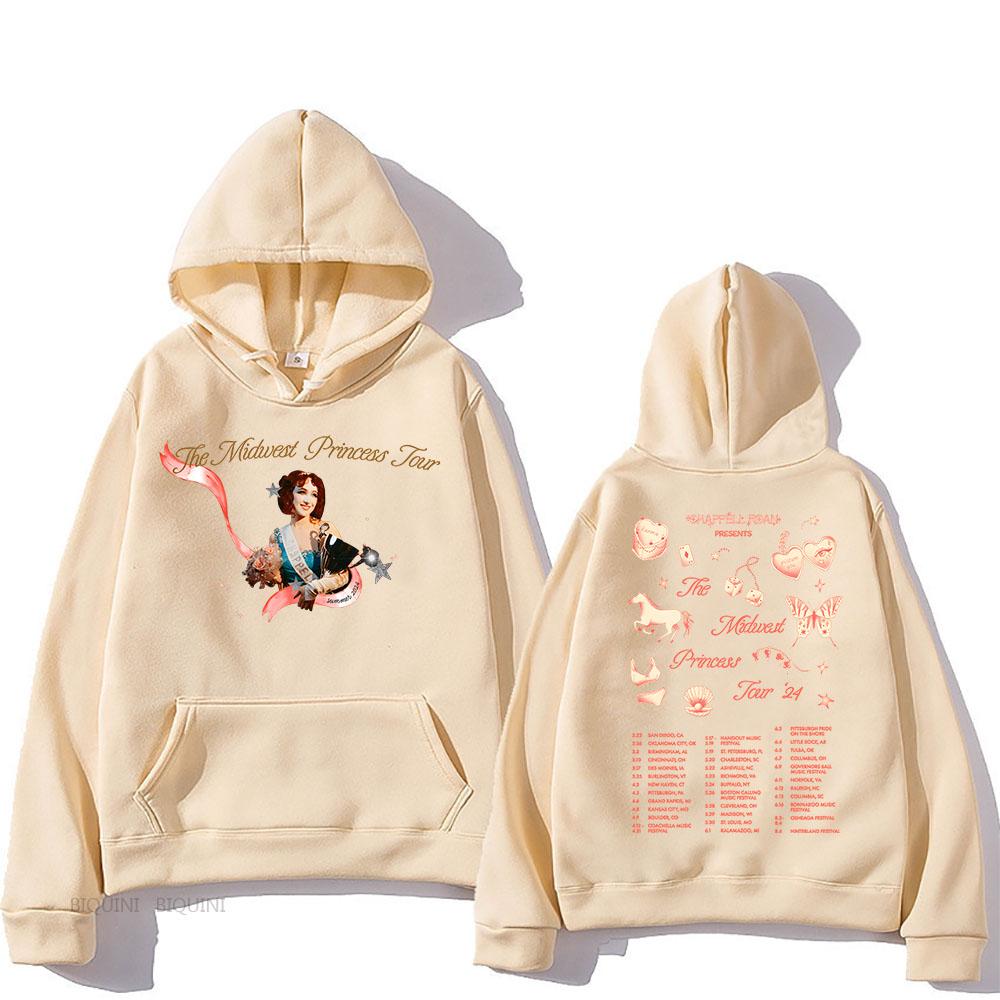 Unisex Streetwear The Midwest Princess Tour 2024 Chappell Roan Mikiny Pánské Oblečení Mikiny Podzimní Fleece Pohodlné Oblečení