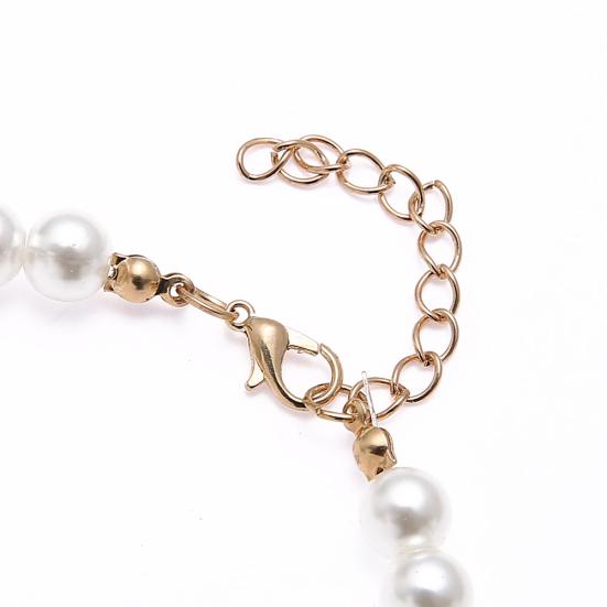 Strass Kunstperlen Halskette Ohrstecker Braut Hochzeit Schmuckset