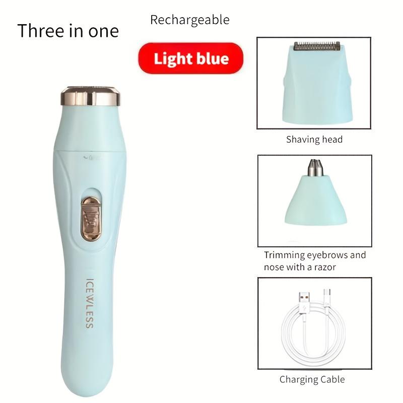 USB Charging Three in One Shaver, Women's Home Multifunctional Underarm Hair Removal Device, Eyebrow Trimmer, Nose Hair Remover