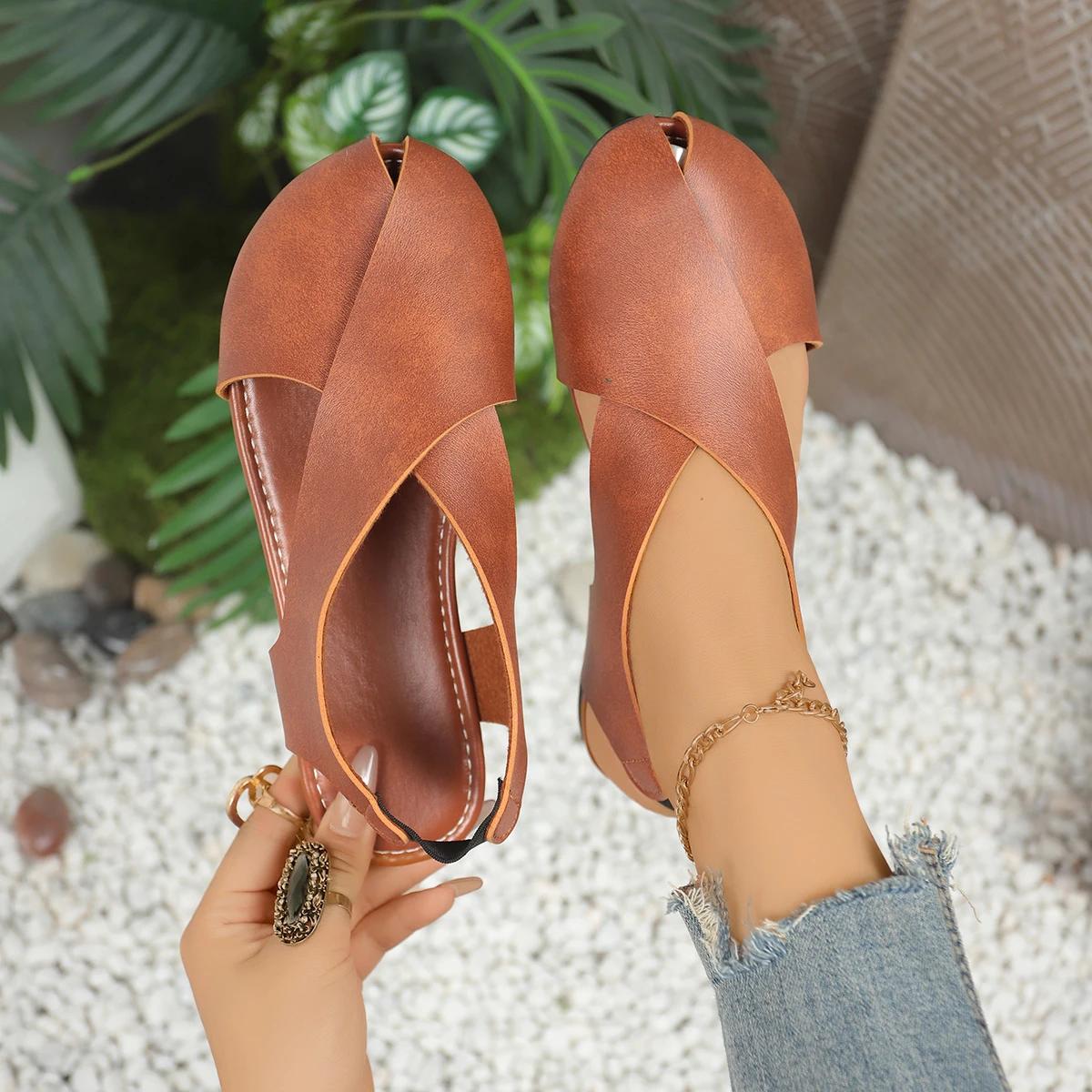 

Модные ретро женские сандалии лето новые на плоской подошве с открытым носком сандалии на мягкой подошве повседневные для девушек уродливые милые туфли минималистичные римские туфли для женщин 43 коричневый