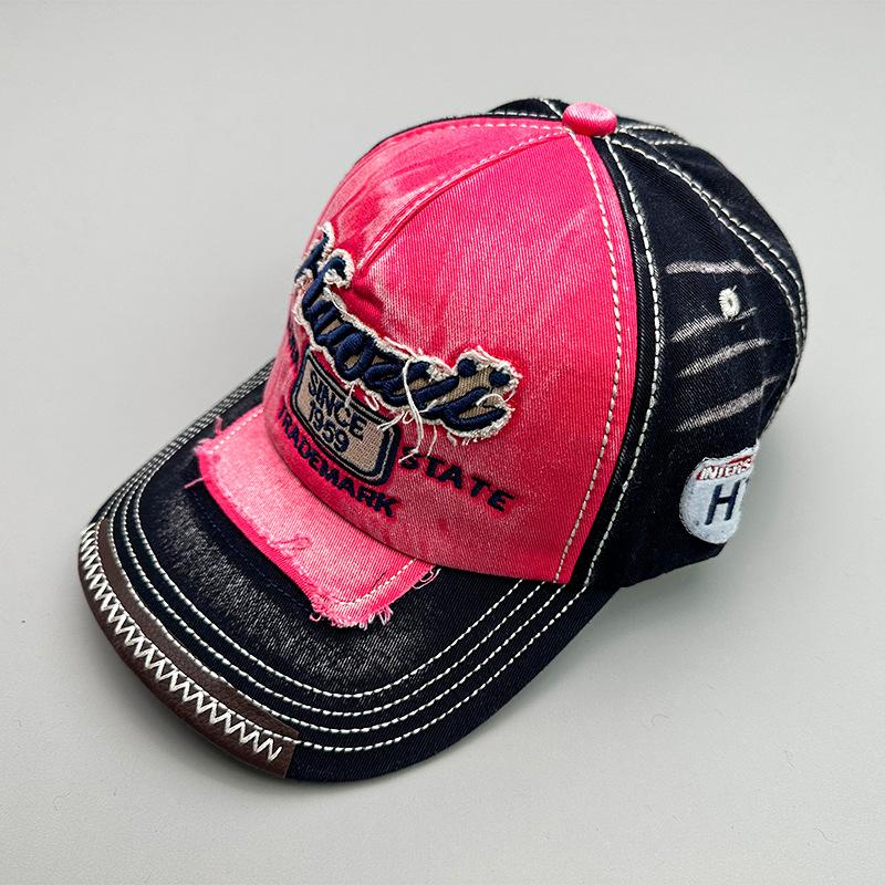 Fashion Letter Shade Retro Wash Embroidery Outdoor Sports Baseball Cap Shade Men'S And Women'S Trends