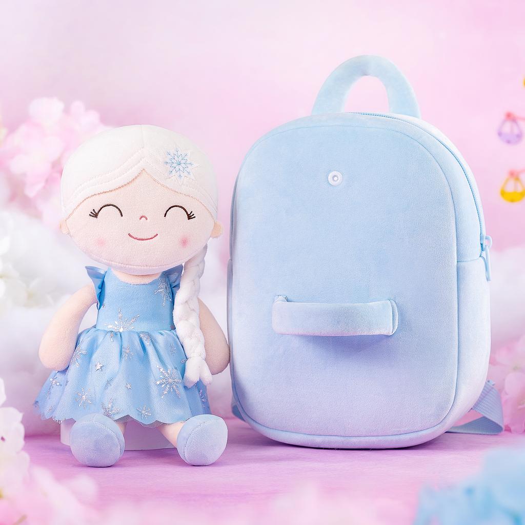 9palcové plyšové batohy Princess Dolls Batoh Baby Girls PurPle Frist narozeninový dárek pro malé holčičky