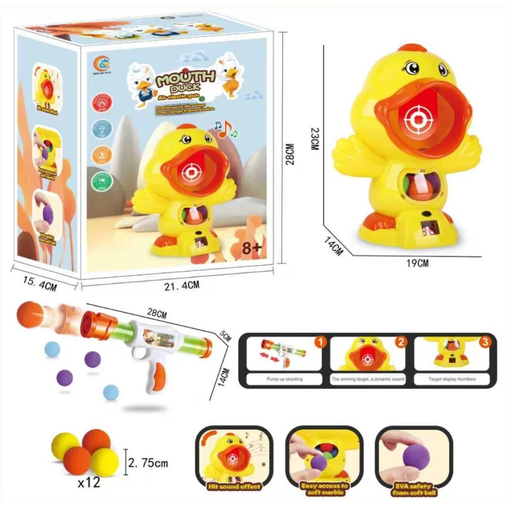 Interactive Parent-Child Airsoft Gun Toy Soft Bullet Shooting Duck Rex Ball Lion Design Elastic Gun Children Educational Game