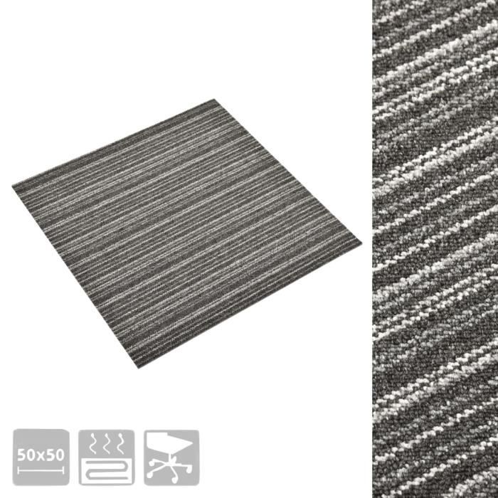 Dalles de tapis de sol - vidaXL - Anthracite rayé - 50x50 cm - 20 pcs - 5 m²
