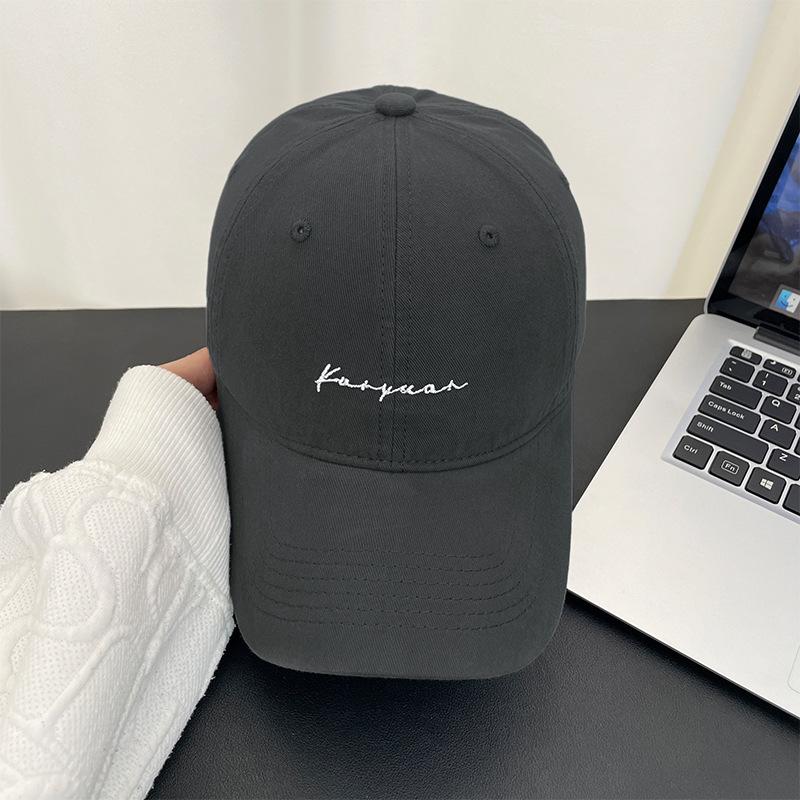 Retro Letter Baseball Cap Female Simple Versatile Sun Hat Big Head Circumference Soft Top Cap Female