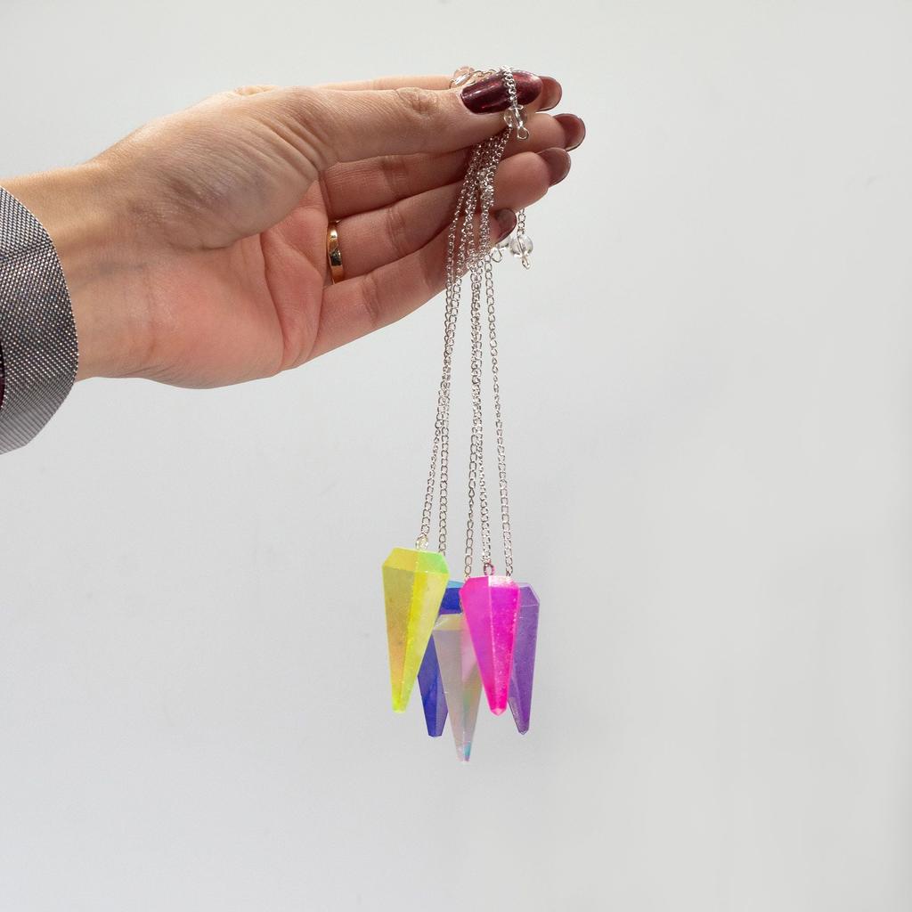Six Sided Pendulum – Aurora Crystal Blue – 4cm