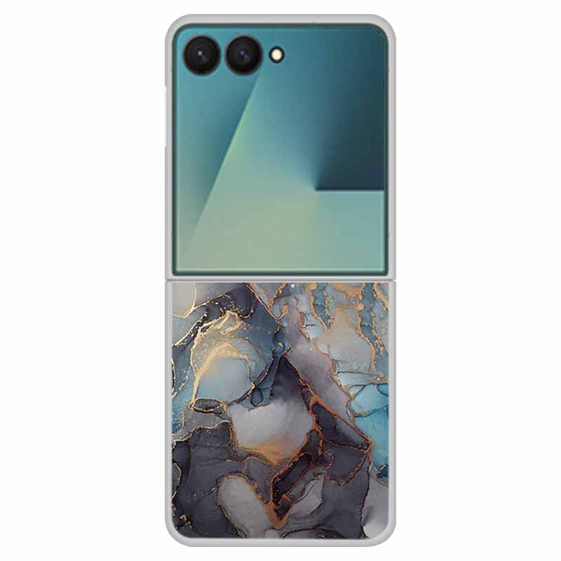 Marble Case For Samsung Z Flip7 Transparent Hard PC Plastic Cover Shockproof Coque for Samsung Galaxy Z Flip 7 5G Funda Zflip7