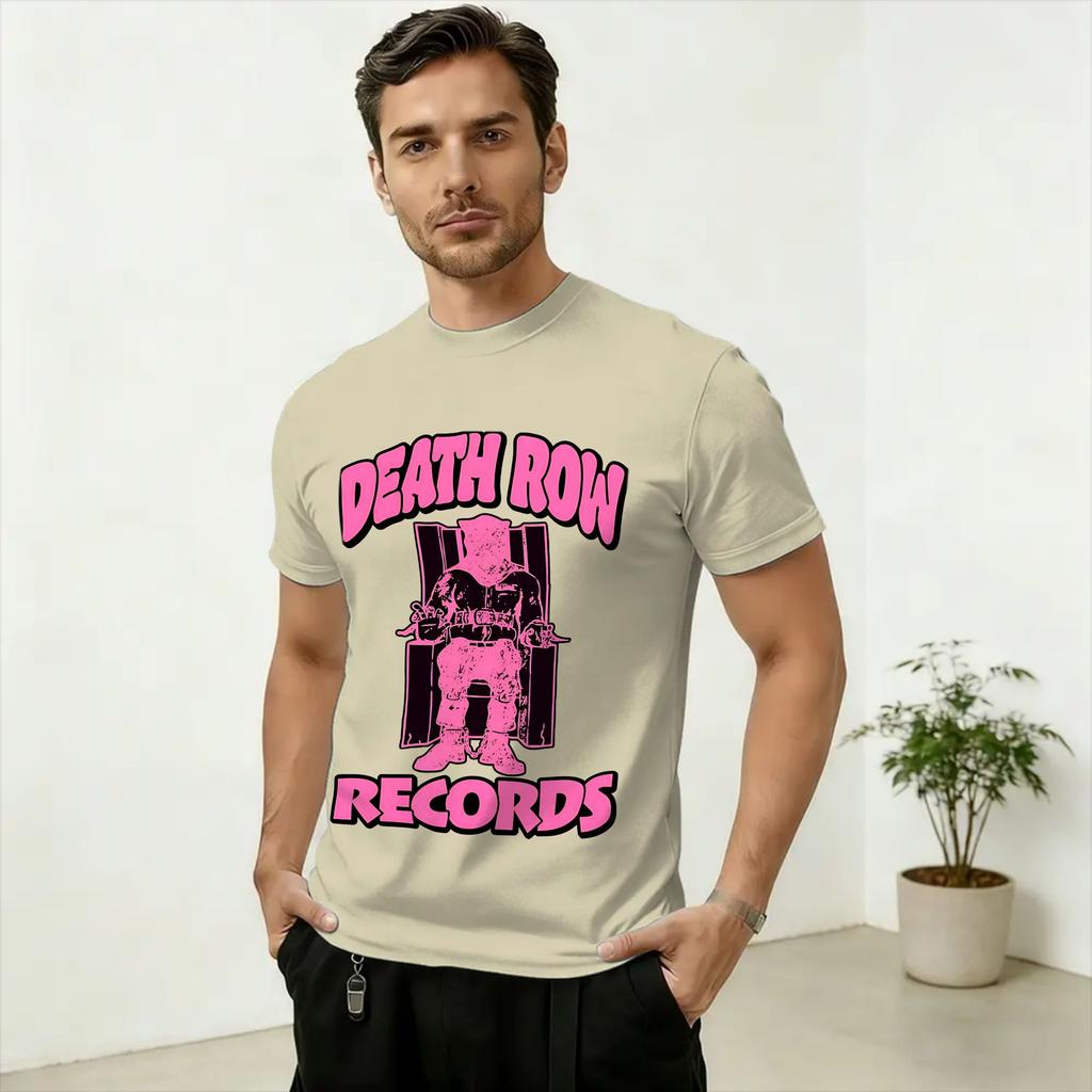 Vintage Death Row Records TShirt for Unisex Crewneck 100 Cotton T Shirts Short Sleeve Tee Shirt Plus Size Clothes