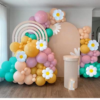 Daisy Balloon Wreath Arch Set Matte Funky Flower Theme Balloon Birthday Wedding Party Decoration