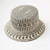 Spring and Summer New Black and White Plaid Hand-knitted Straw Hat, Niche Fashion Outdoors Photography Versatile Hat Woman