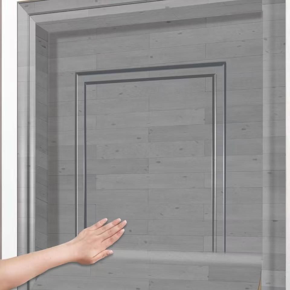 Pegatina de Puerta Removible Autoadhesiva - Textura de Grano de Madera de Alta Gama, Pegatinas de Puerta para Renovación del Hogar, Superficie Texturizada